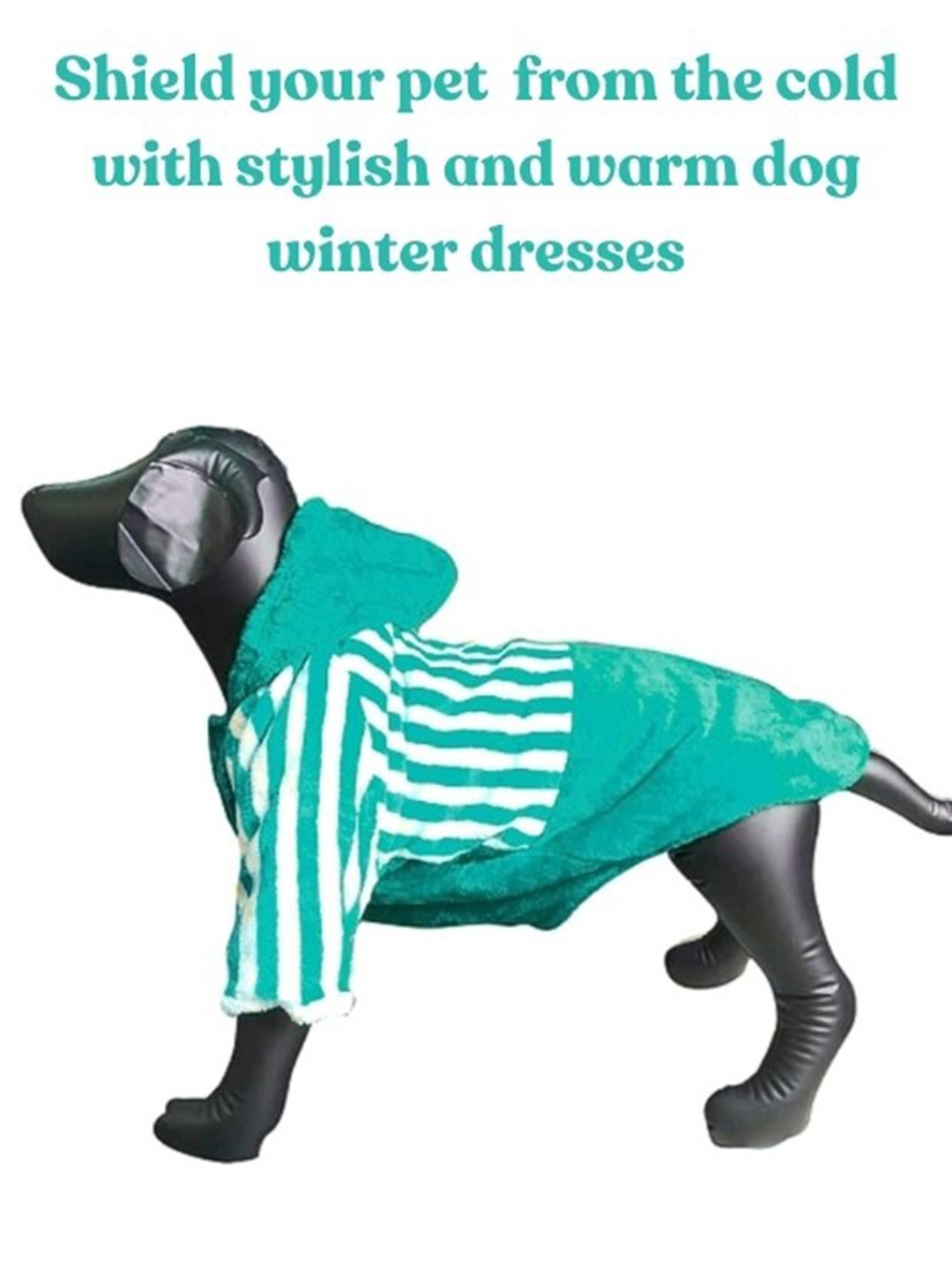 

Lulala Striped Dog Hoodie Jacket, Green