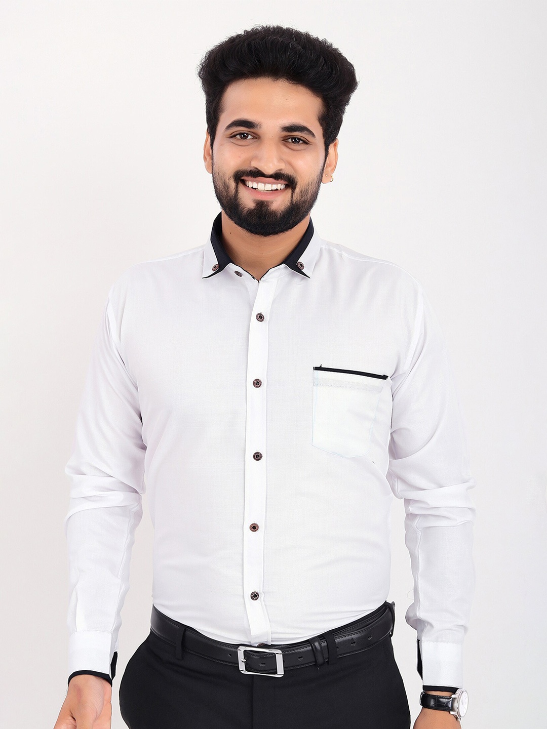 

GETCHI Premium Spread Collar Long Sleeves Formal Shirt, White