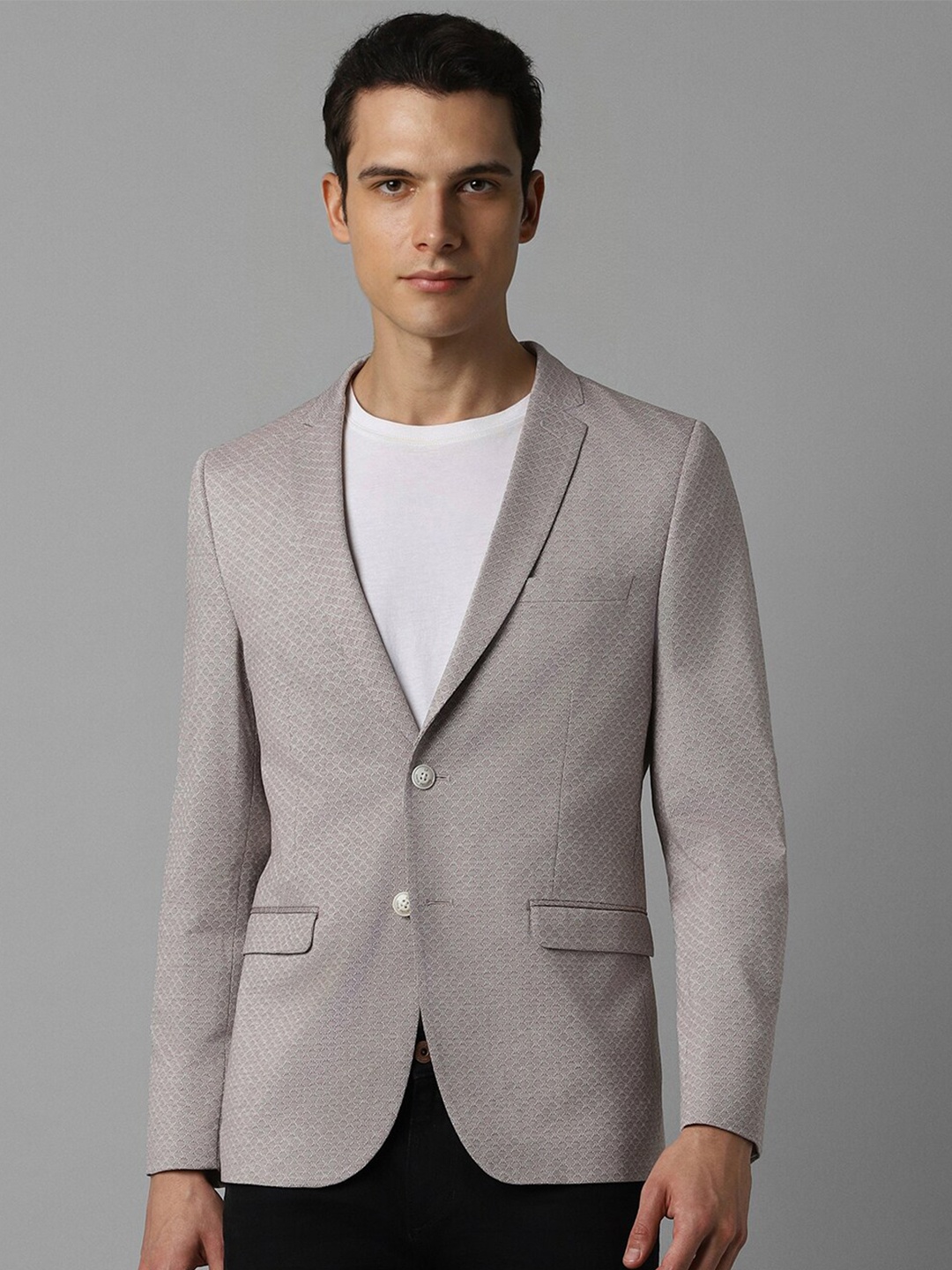 

Louis Philippe Sport Slim Fit Textured Pure Cotton Casual Blazer, Grey