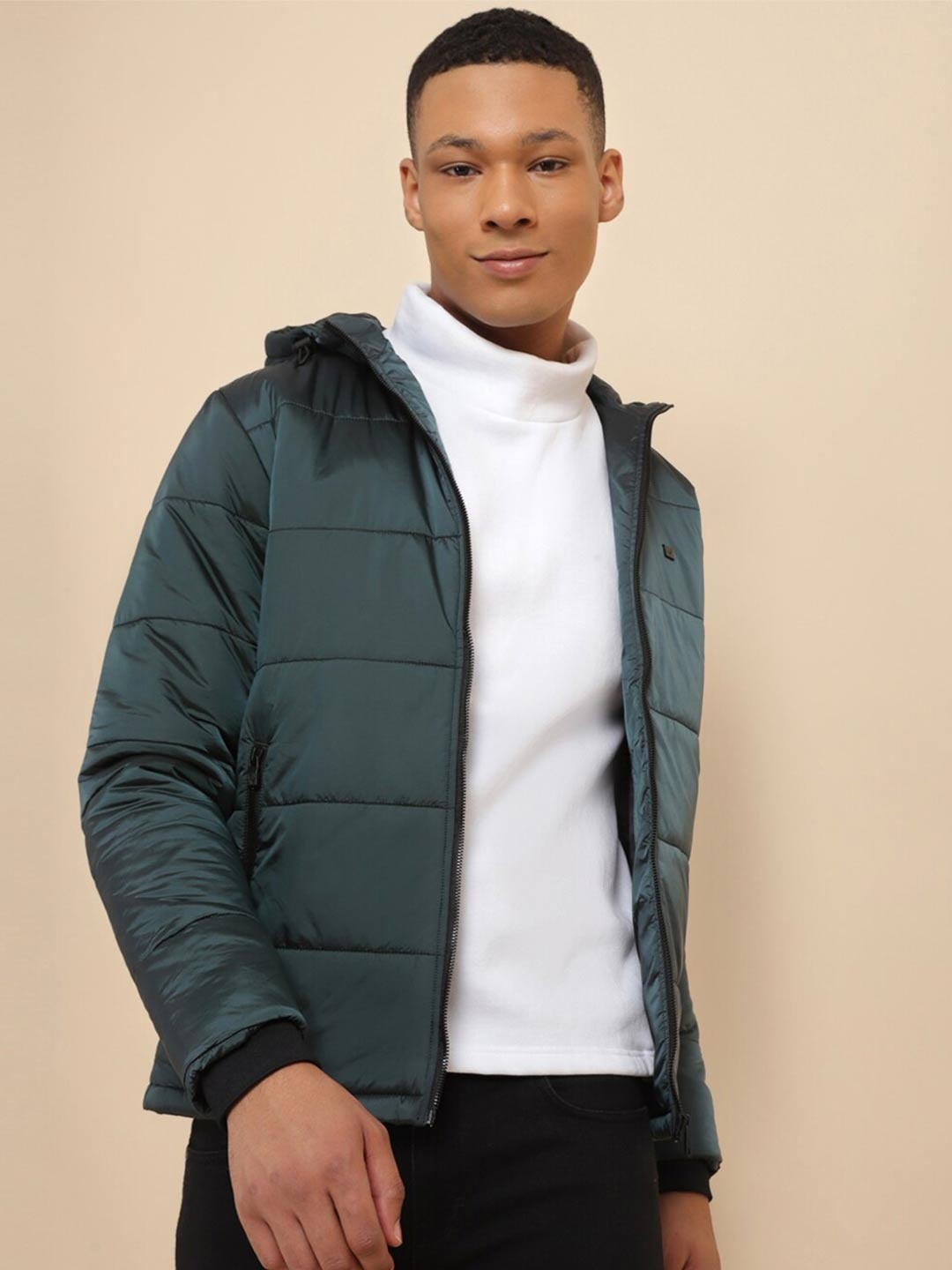 

Allen Solly Hooded Puffer Jacket, Green