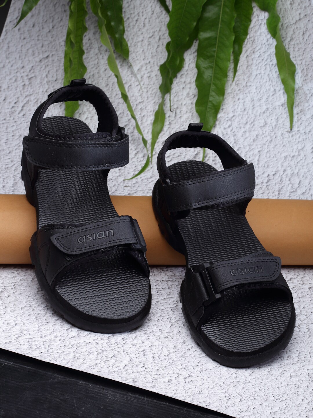 

ASIAN Based Kids Boys Vintage Velcro Sports Sandal, Black