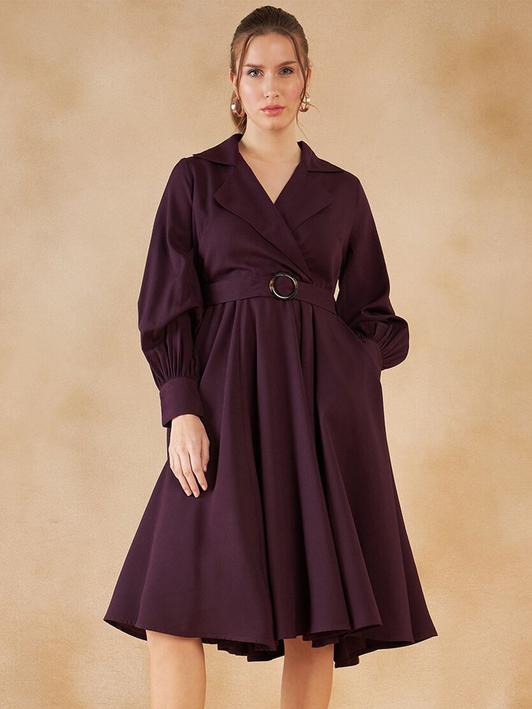

Femella Wrap Belted Midi Dress, Maroon