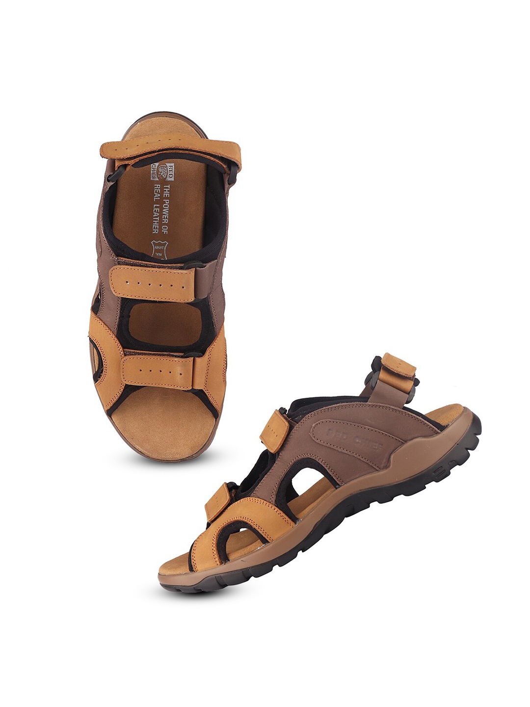 

Red Chief Men Leather Comfort Sandals, Tan