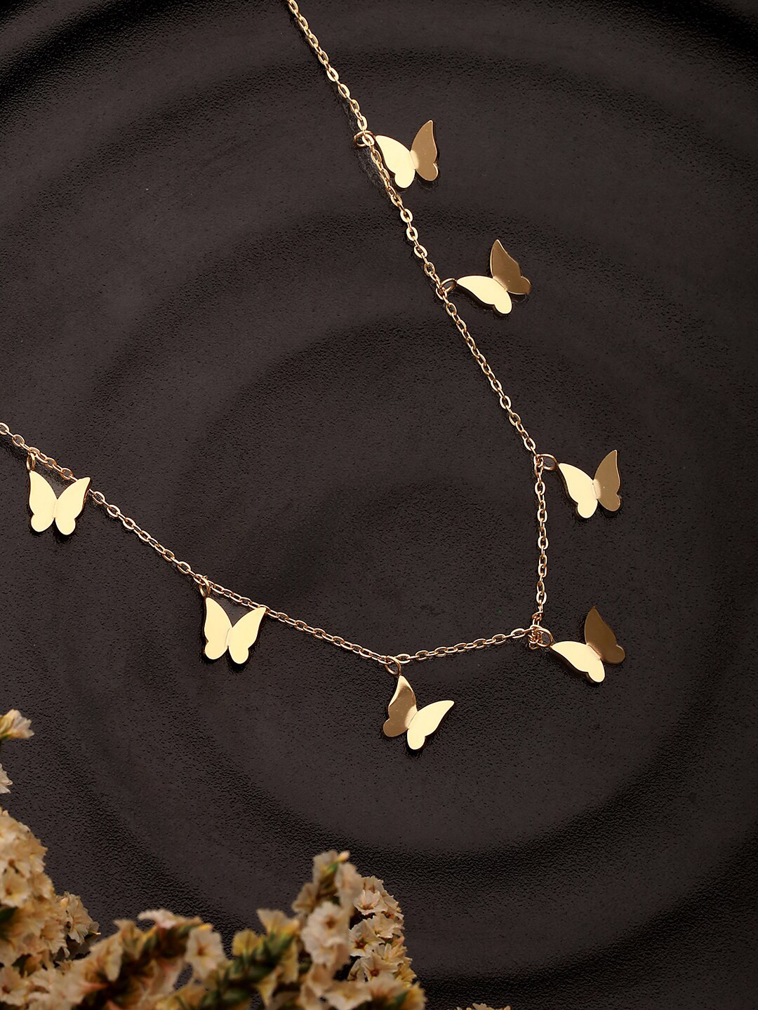 

Jazz and Sizzle Gold-Plated Butterfly Shaped Necklace