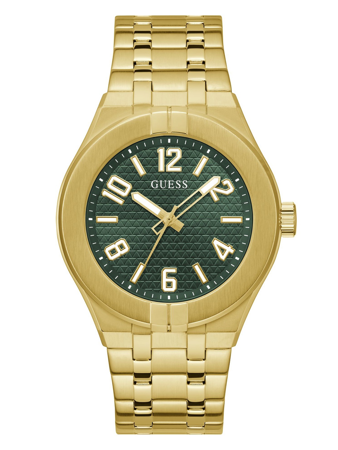 

GUESS Men Patterned Dial & Stainless Steel Straps Analogue Watch GW0661G2, Green