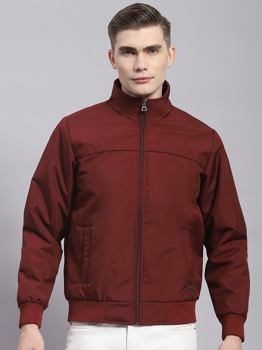 

Monte Carlo Lightweight Mock Collar Bomber Jacket, Maroon