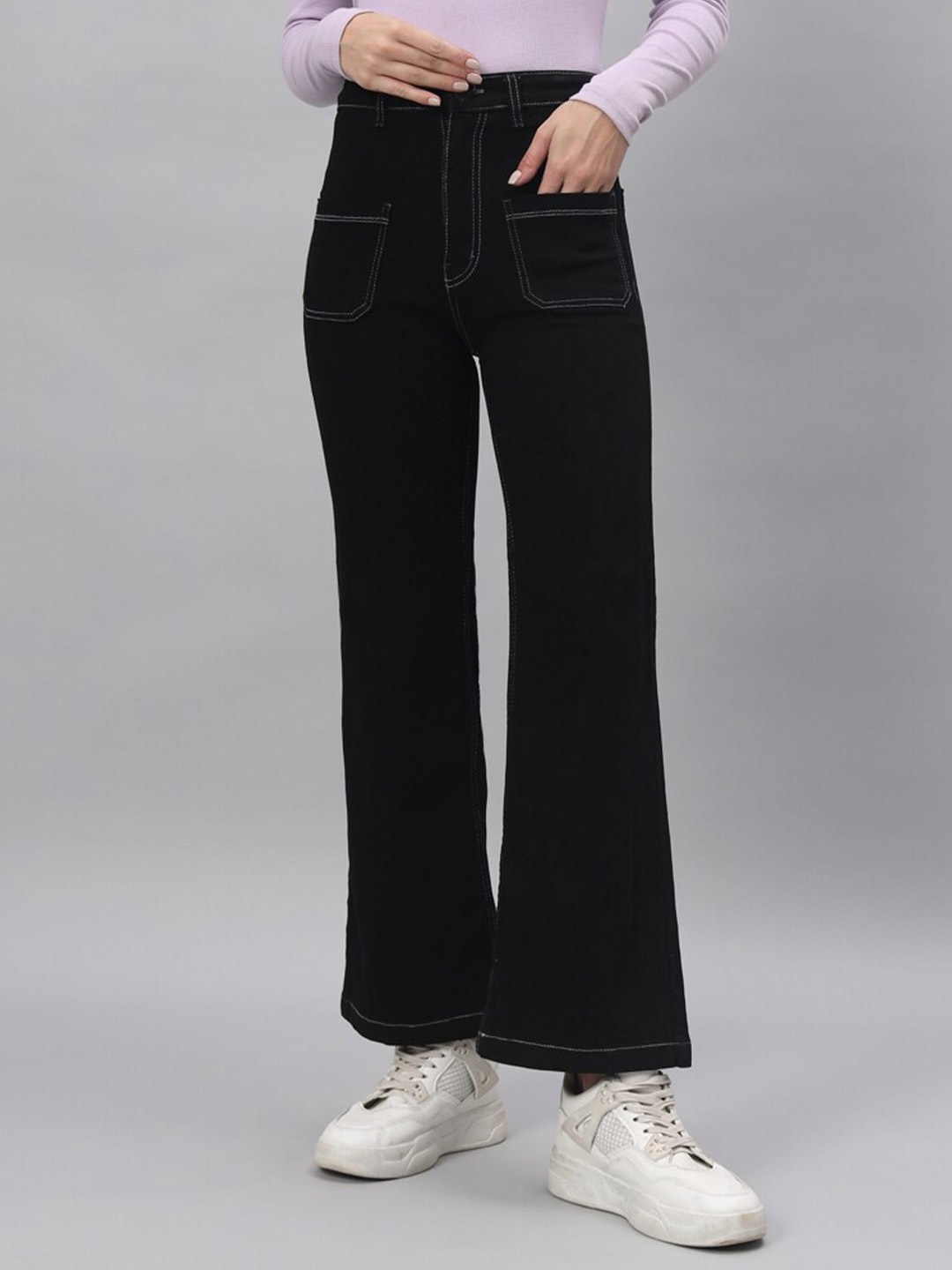 

BAESD Women Bootcut High-Rise Stretchable Jeans, Black