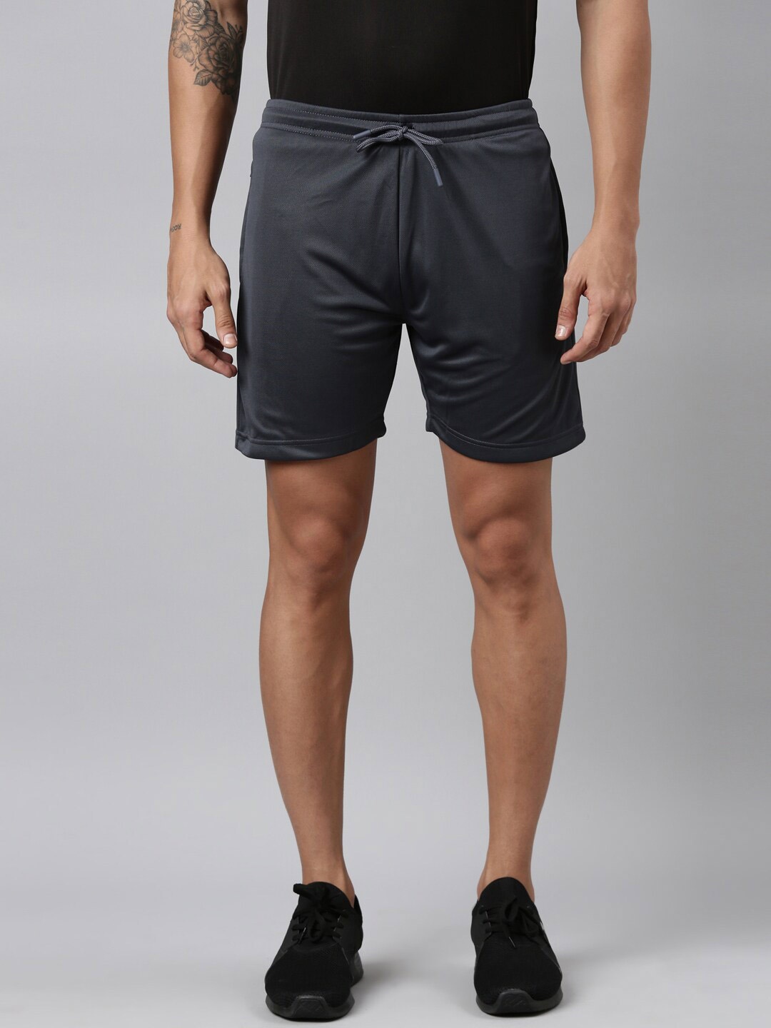 DIXCY SCOTT Men Mid Rise Above Knee Sports Shorts, Grey