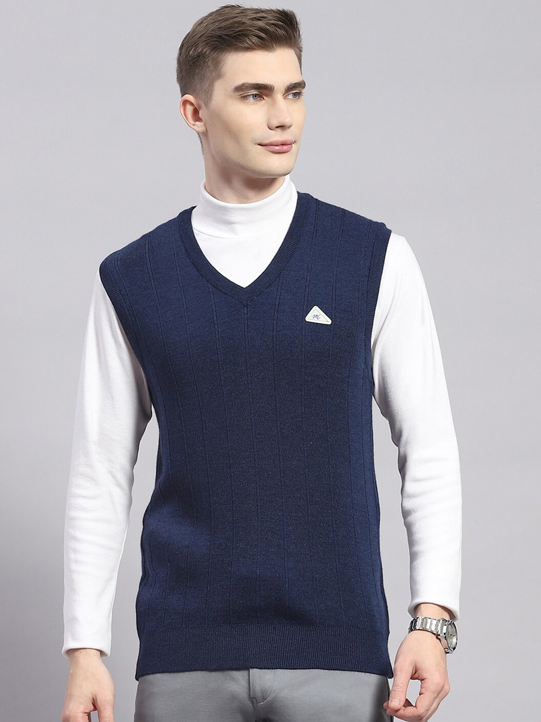 

Monte Carlo Woollen Sweater Vest, Navy blue