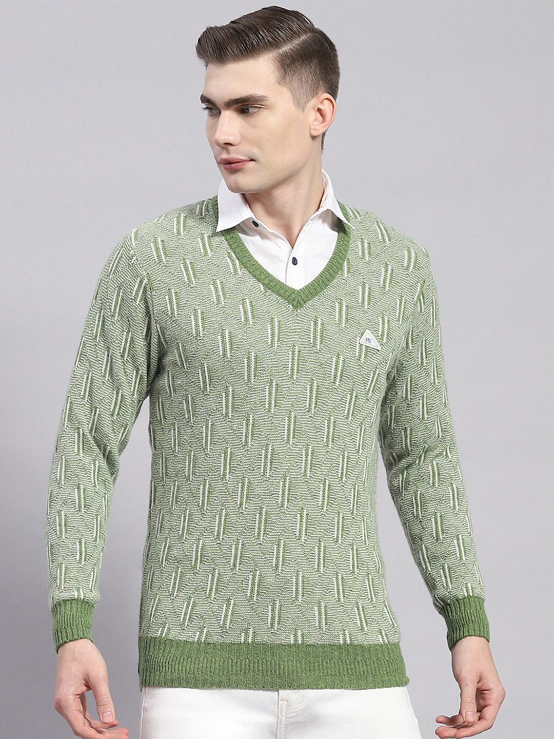 

Monte Carlo Self Designed Woollen Pullover, Green