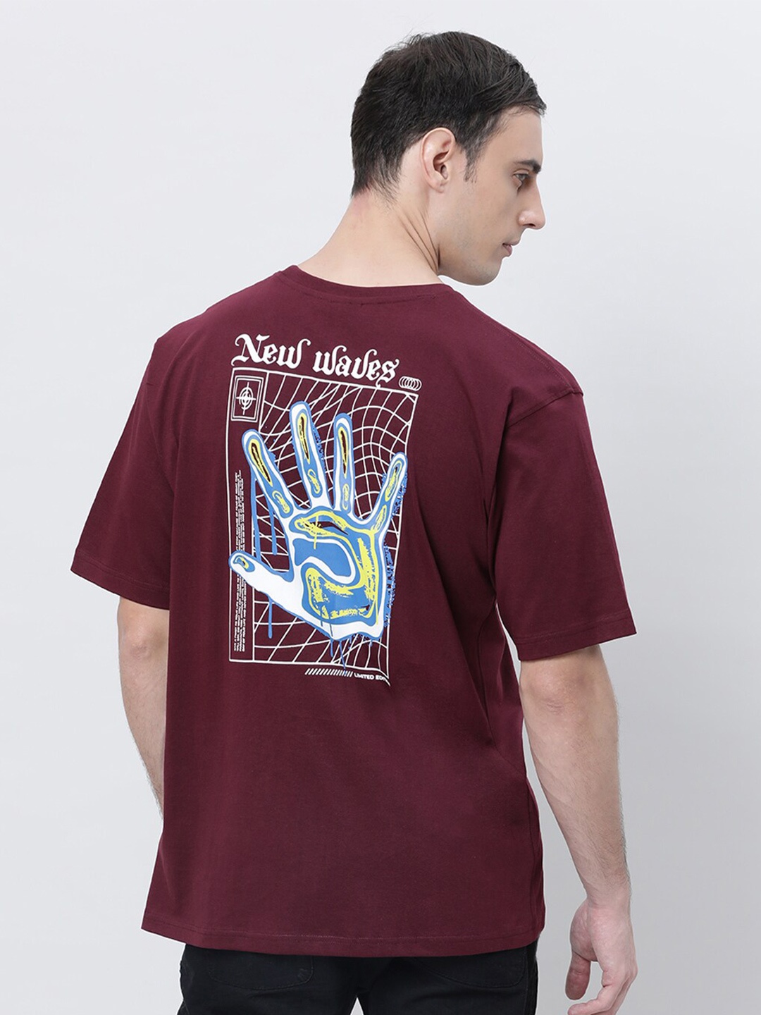 

Kryptic Round Neck Printed T-shirt, Burgundy