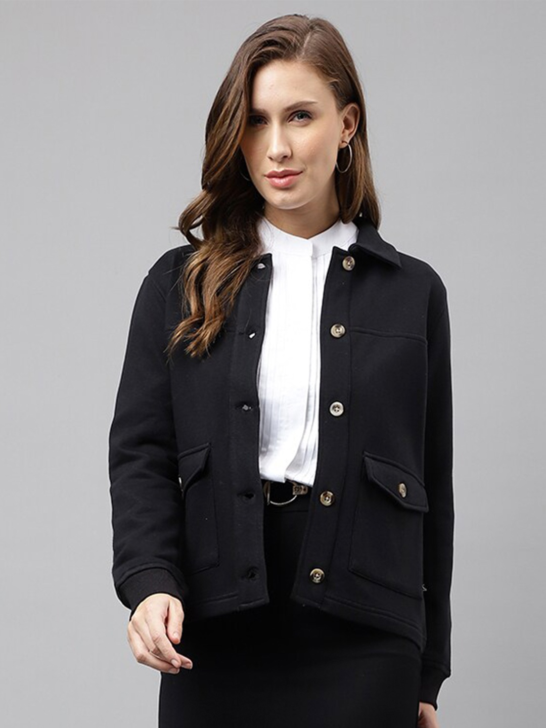 

Hancock Spread Collar Long Sleeves Anti Odour Fleece Tailored Jacket, Black