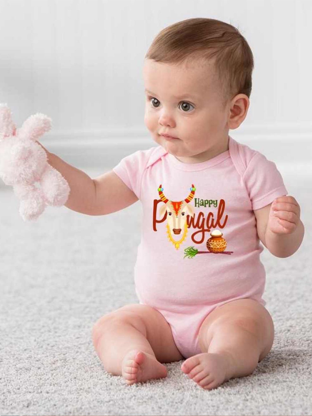 

KNITROOT Infants Printed Bodysuit, Pink