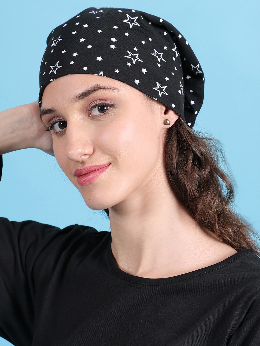 

MACK JONNEY Women Black Printed Beanie