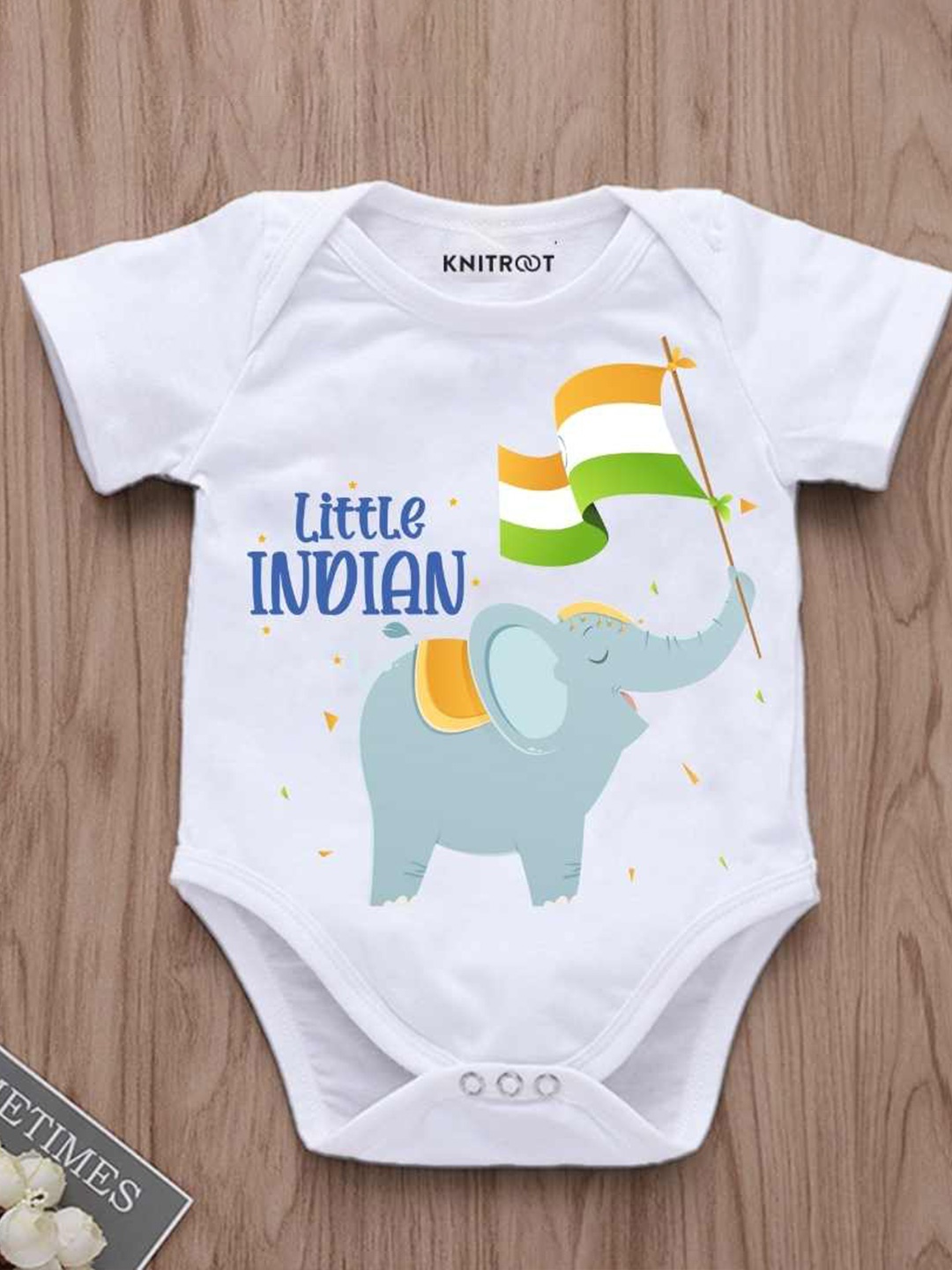 

KNITROOT Infants Printed Bodysuit, White