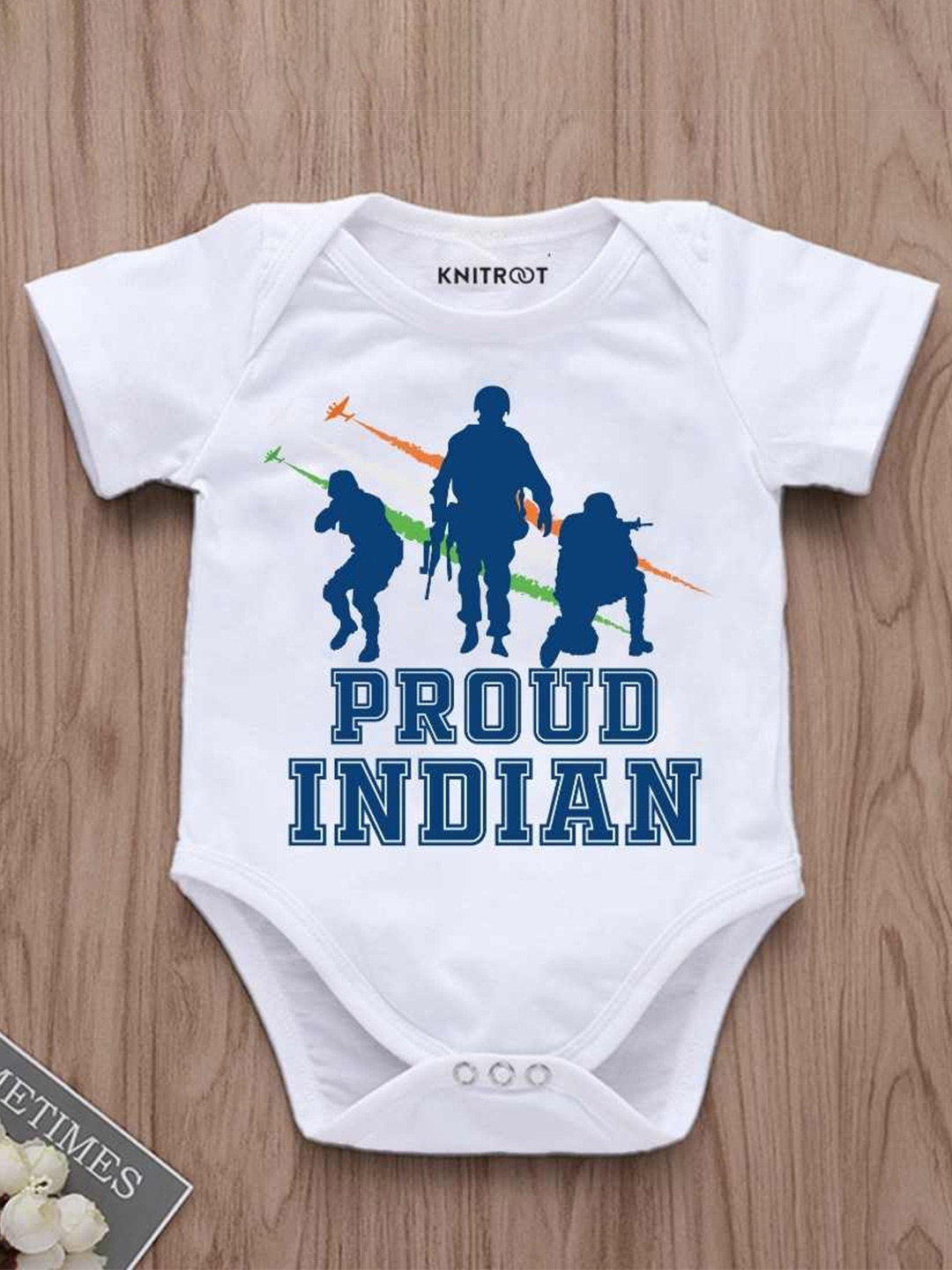 

KNITROOT Infants Printed Bodysuit, White