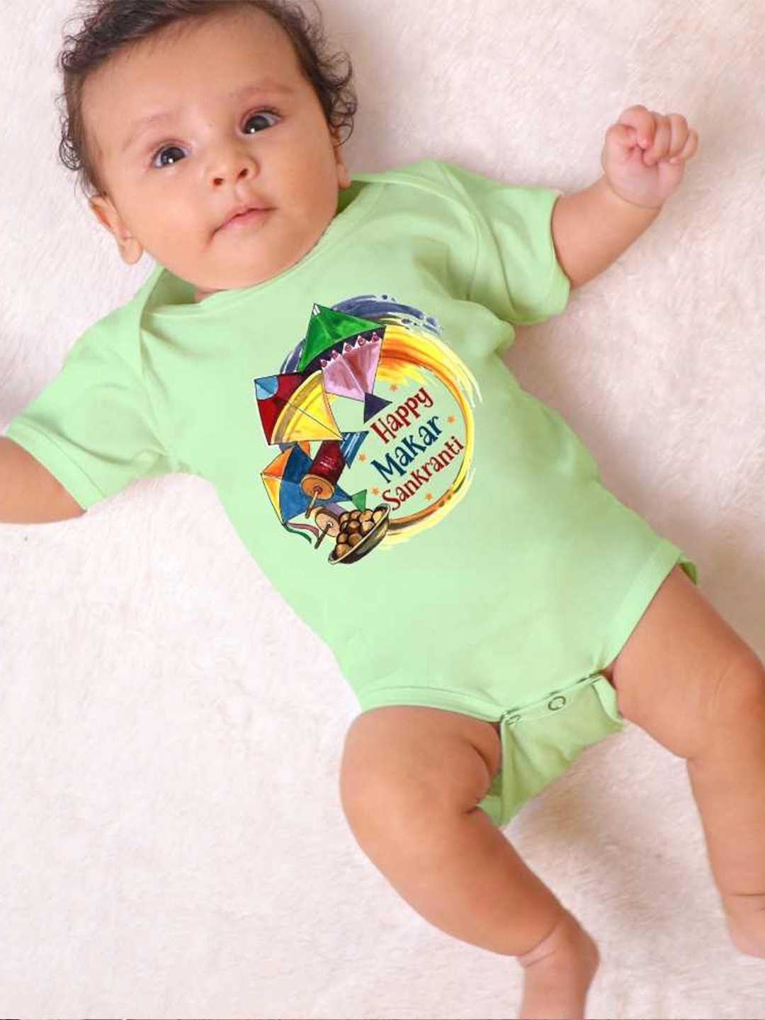 

KNITROOT Infants Printed Bodysuit, Green