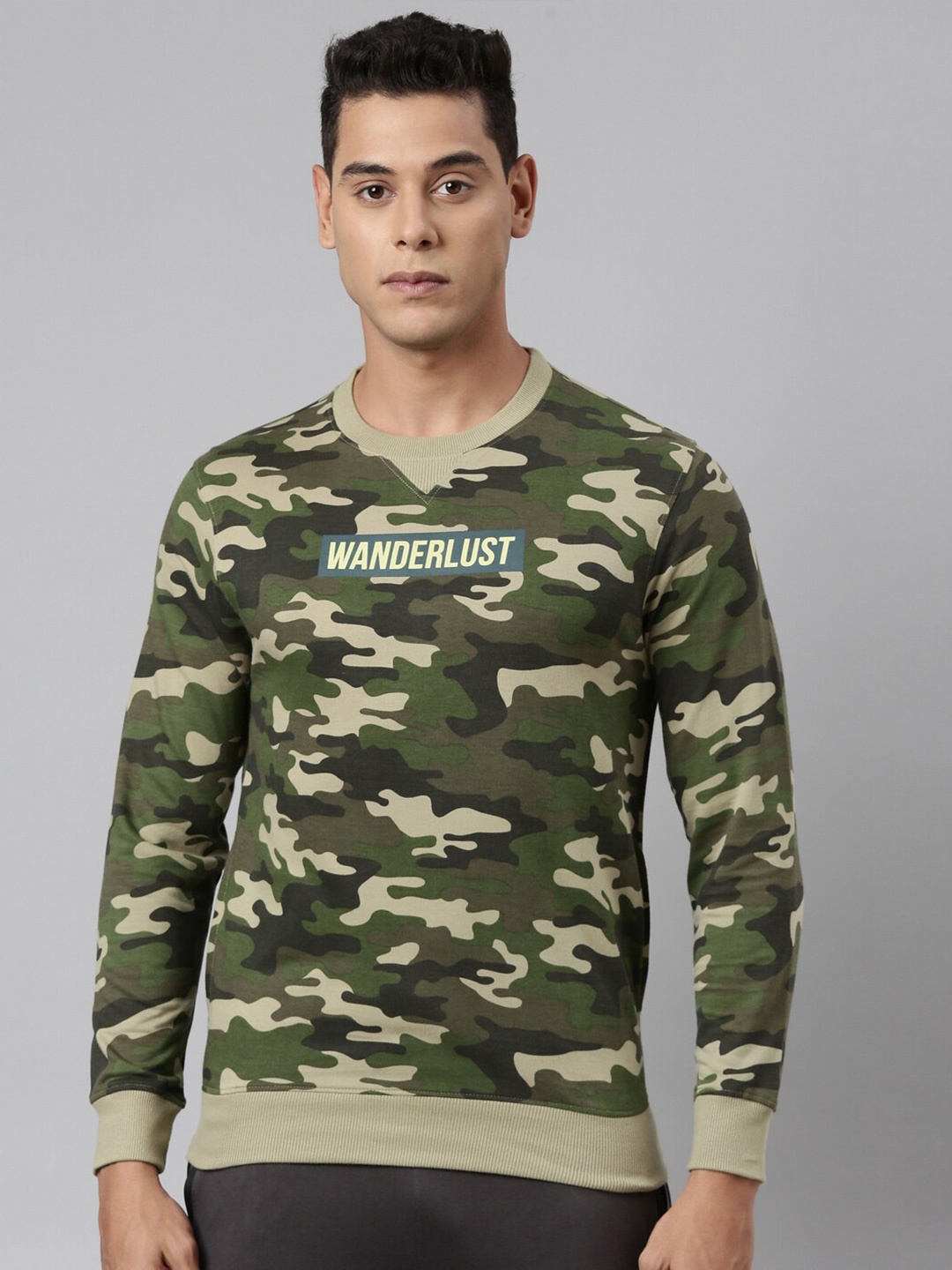 

DIXCY SCOTT Camouflage Printed Pullover Sweatshirt, Green