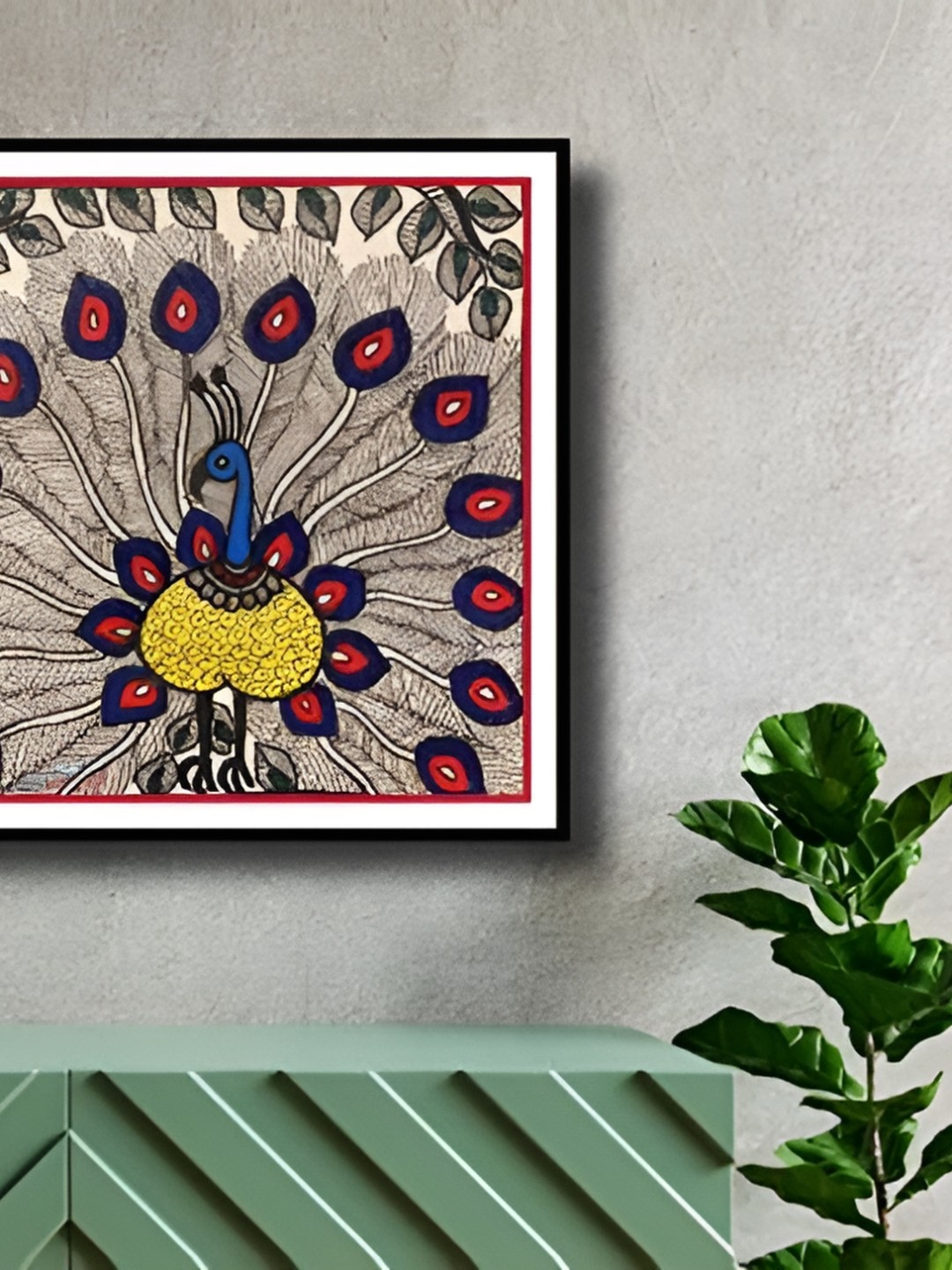 

ARTDARSHAN Beige & Blue Birds and Animals Square Shaped Paintings Wall Art