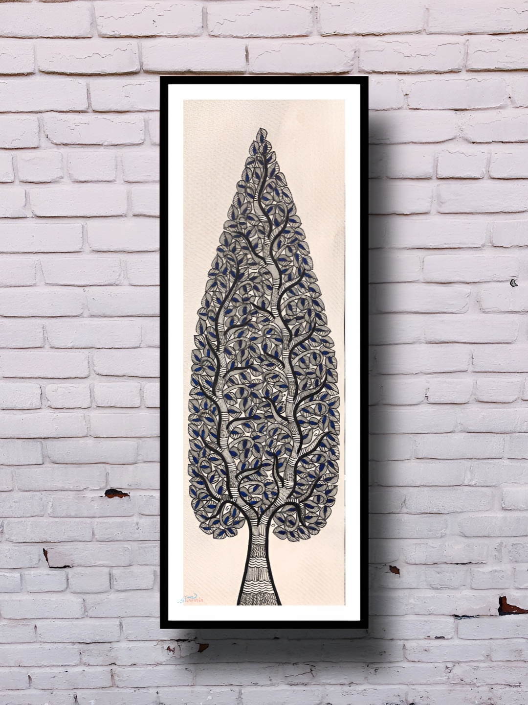 

ARTDARSHAN Beige & Grey Floral and Botanical Rectangular Paintings Wall Art