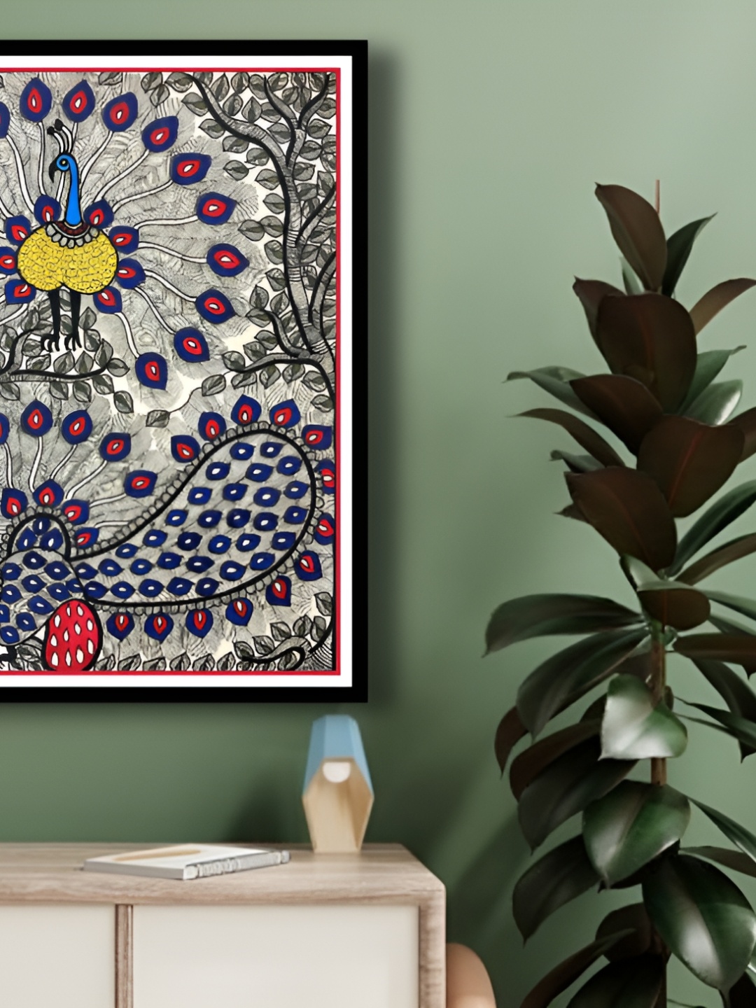 

ARTDARSHAN Green & Blue Birds and Animals Rectangular Paintings Wall Art