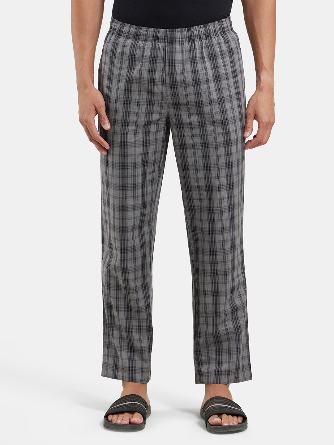 

Jockey Combed Cotton Woven Fabric Pyjama with Side Pockets-9009, Grey