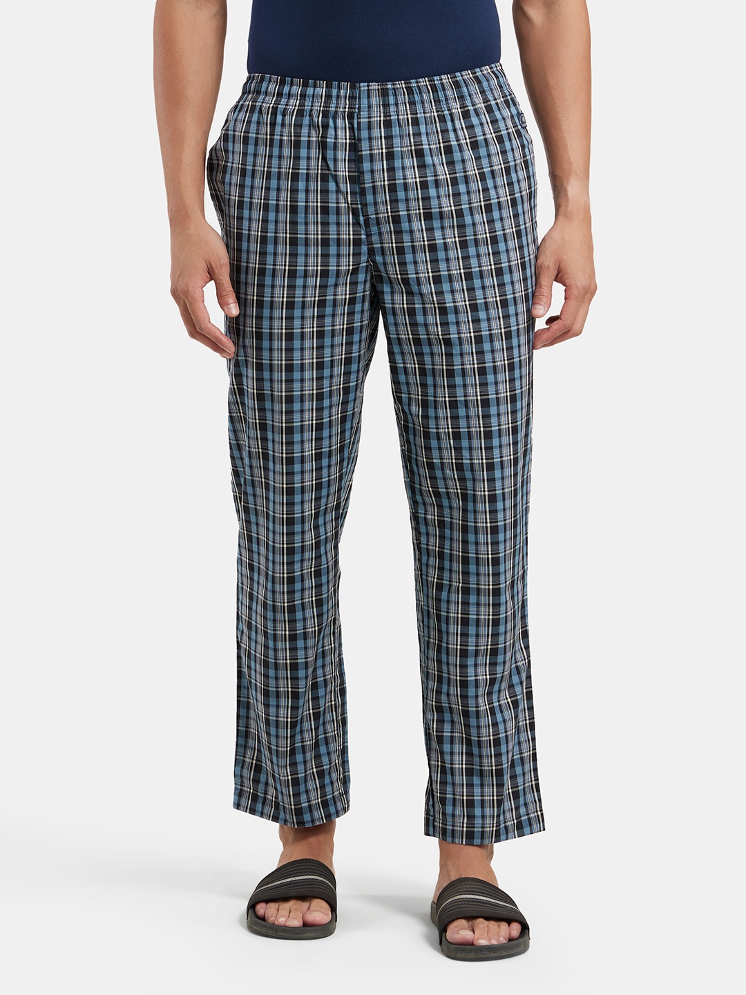 

Jockey Combed Cotton Woven Fabric Pyjama with Side Pockets-9009, Navy blue