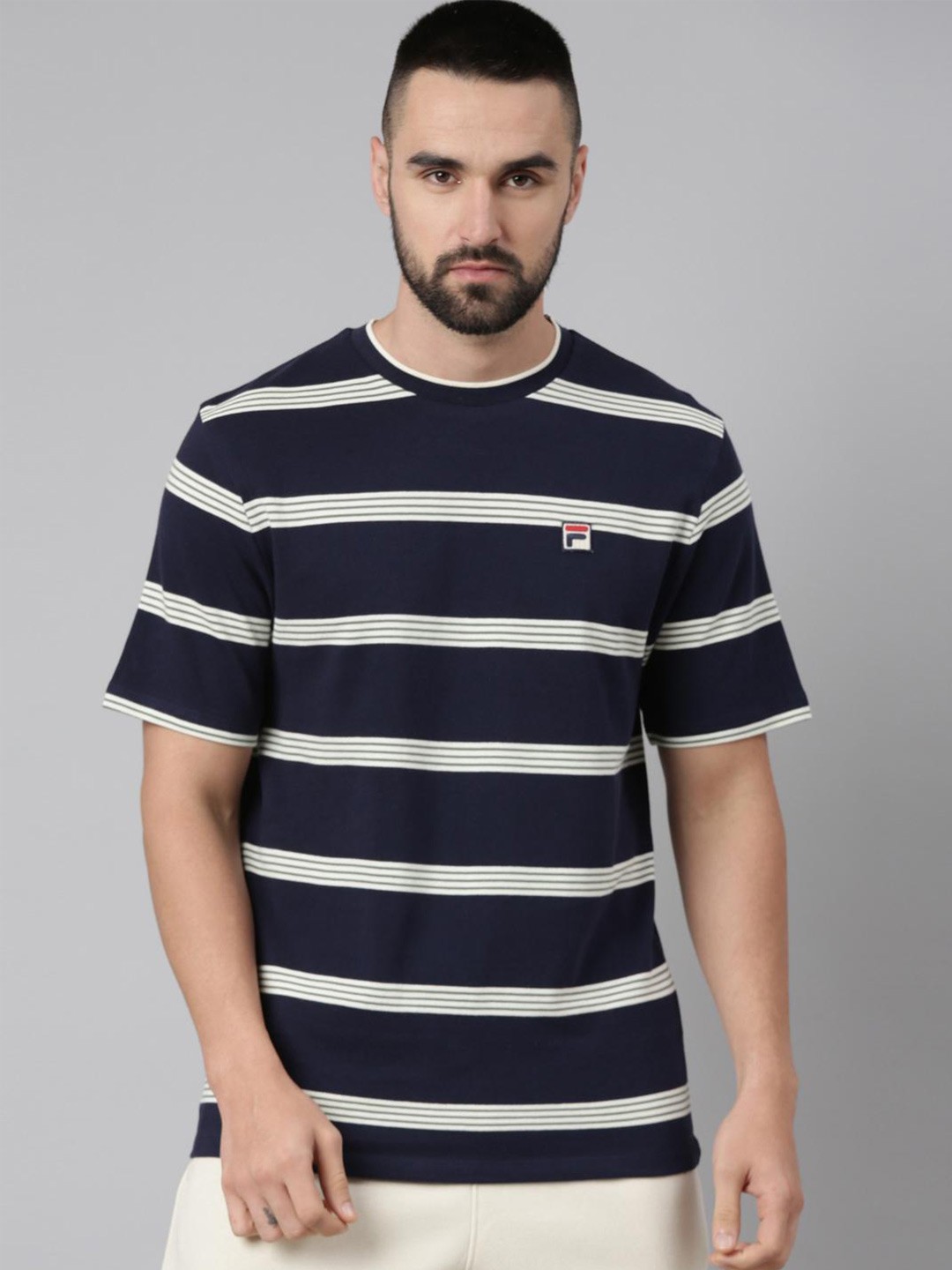

FILA Cotton Striped T-shirt, Navy blue