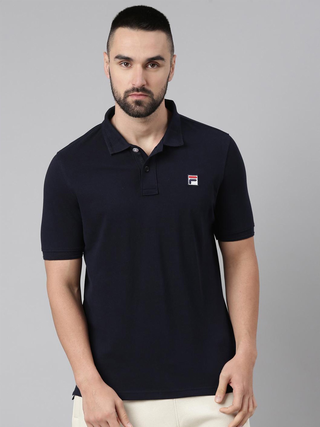 

FILA Mario Cotton Polo Collar T-shirt, Blue