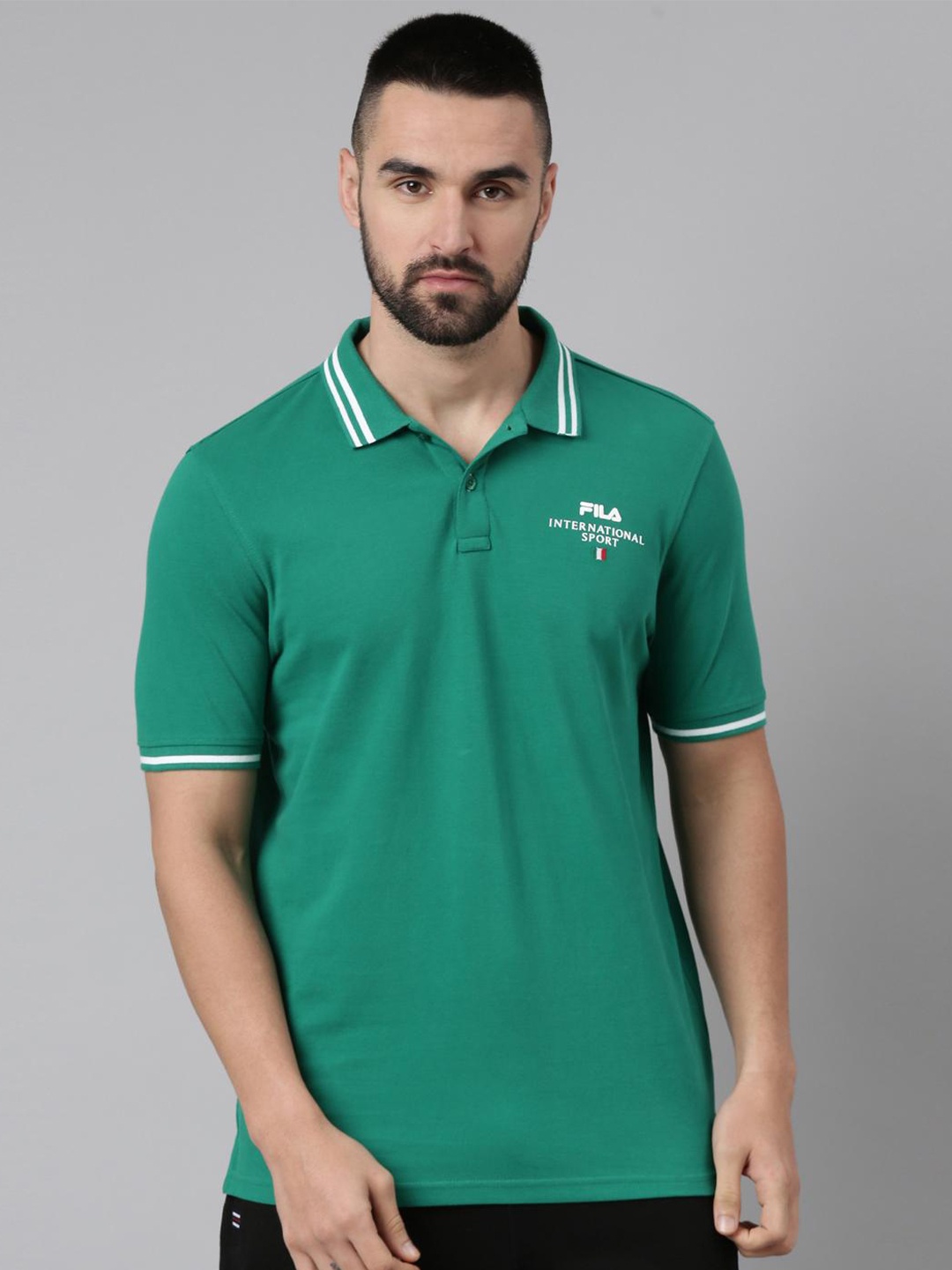 

FILA Polo Collar Regular Fit T-shirt, Green
