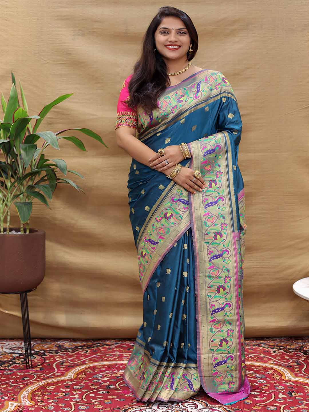 

Mitera Woven Design Zari Art Silk Saree, Blue