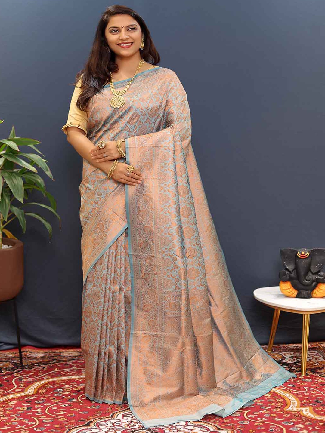 

Mitera Woven Design Zari Art Silk Saree, Sea green
