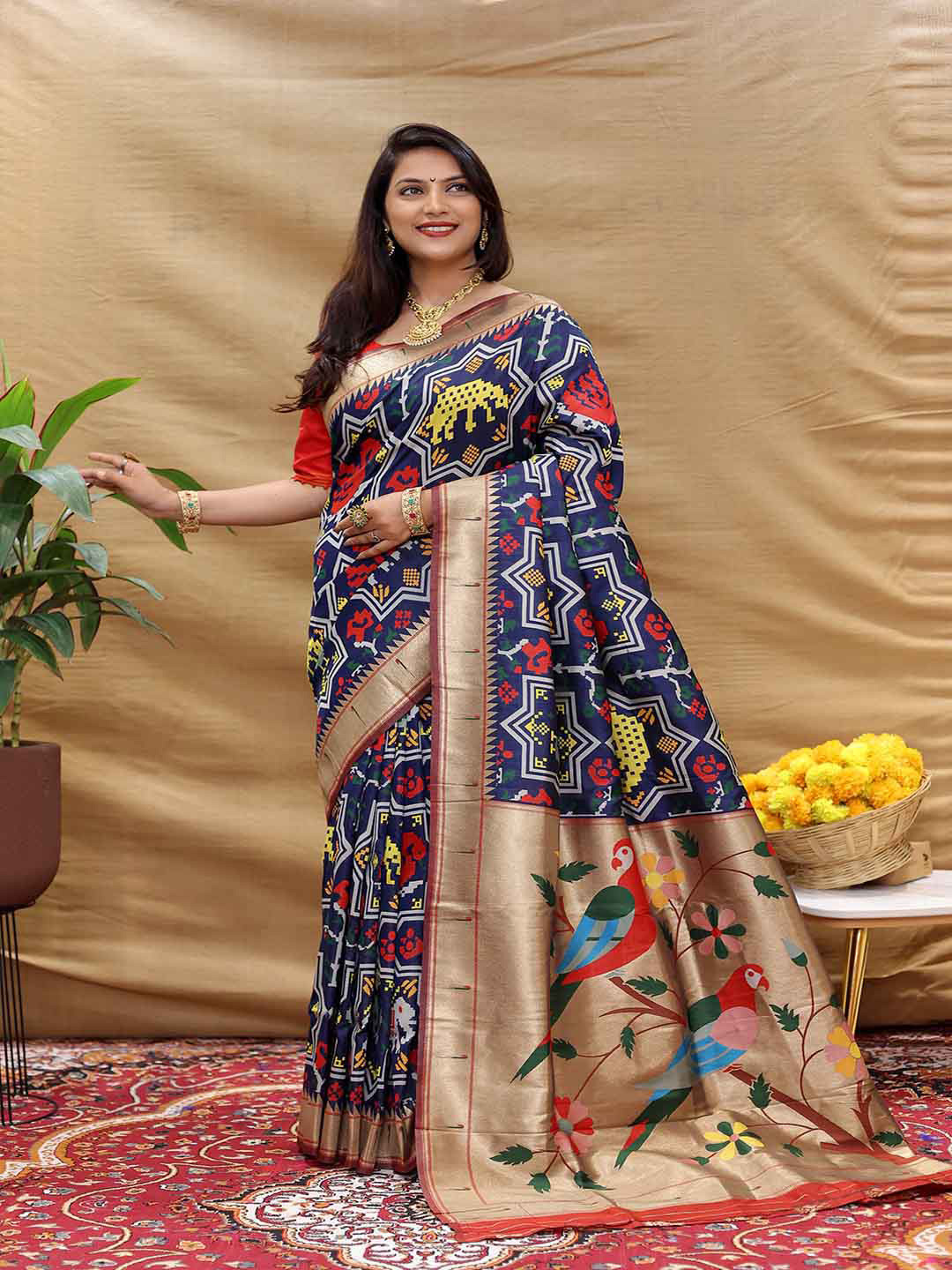 

Mitera Woven Design Zari Art Silk Saree, Blue