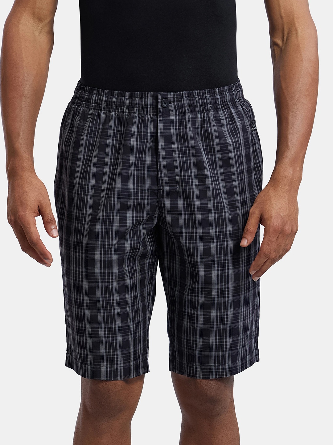 

Jockey Combed Mercerized Cotton Woven Fabric Bermuda with Side Pockets-9005, Black