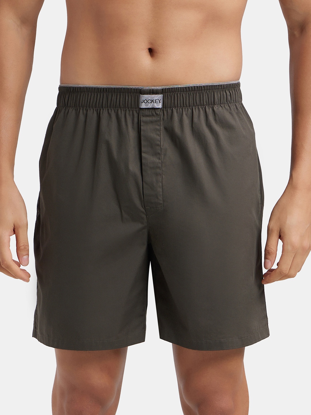 

Jockey Combed Mercerized Cotton Woven Fabric Boxer Shorts-MC10, Olive