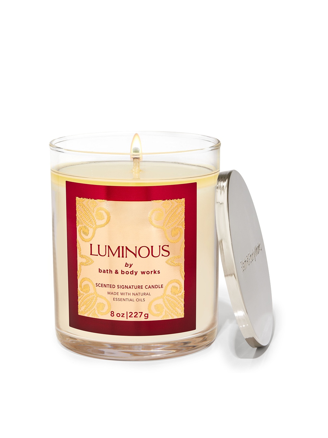 

Bath & Body Works Luminous Scented Signature Single Wick Candle - 227 g, Cream