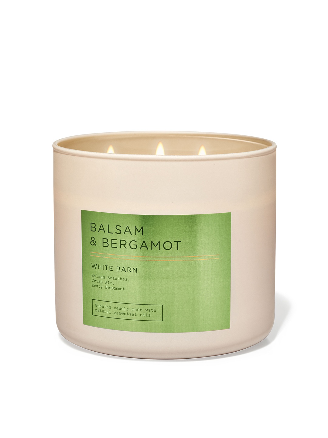 

Bath & Body Works White Barn Balsam & Bergamot Scented 3-Wick Candle - 411 g, Cream