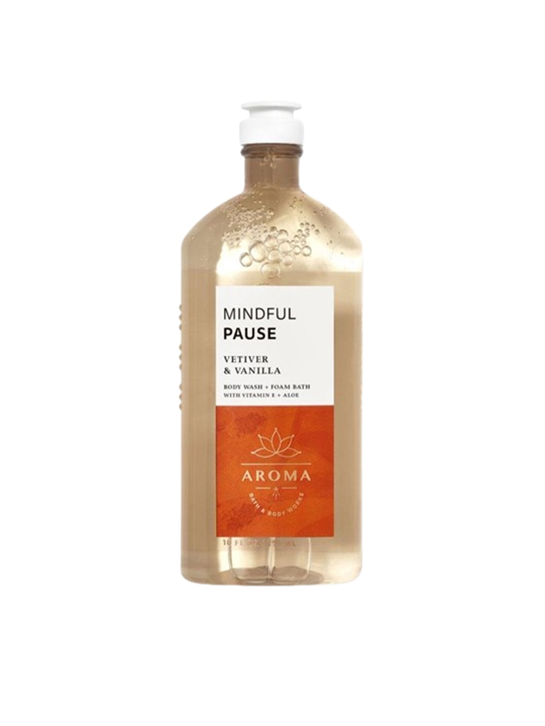 

Bath & Body Works Mindful Pause Vetiver Vanilla Body Wash & Foam Bath with Vit E - 295 ml, Transparent