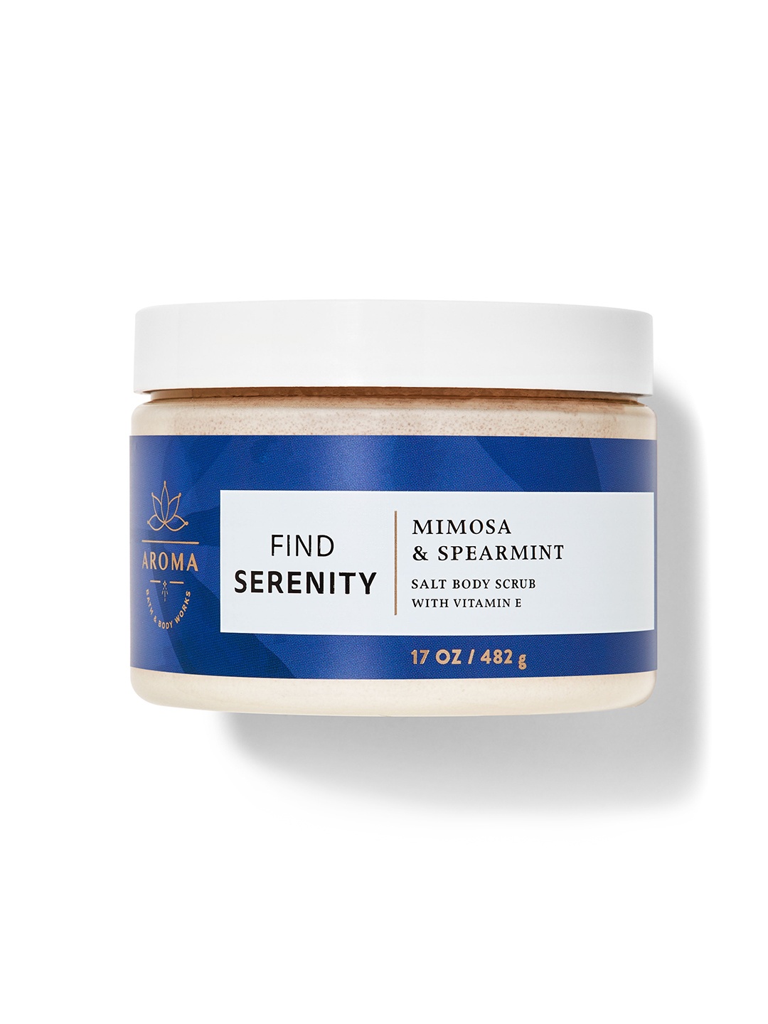 

Bath & Body Works Find Serenity Mimosa & Spearmint Salt Body Scrub With Vitamin E - 482g, Blue