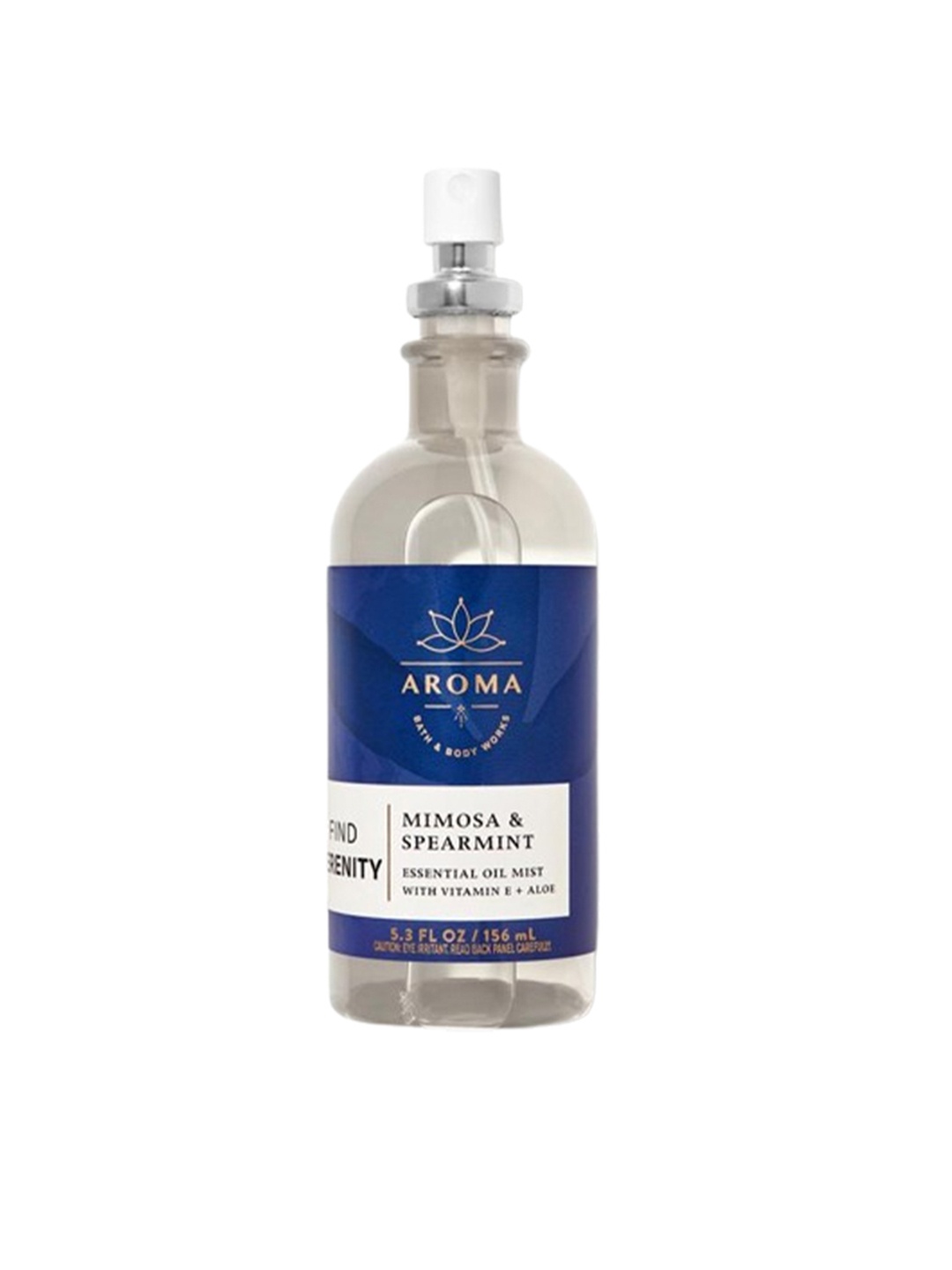 

Bath & Body Works Find Serenity Mimosa & Spearmint Essential Oil Mist With Vitamin E 156ml, Blue