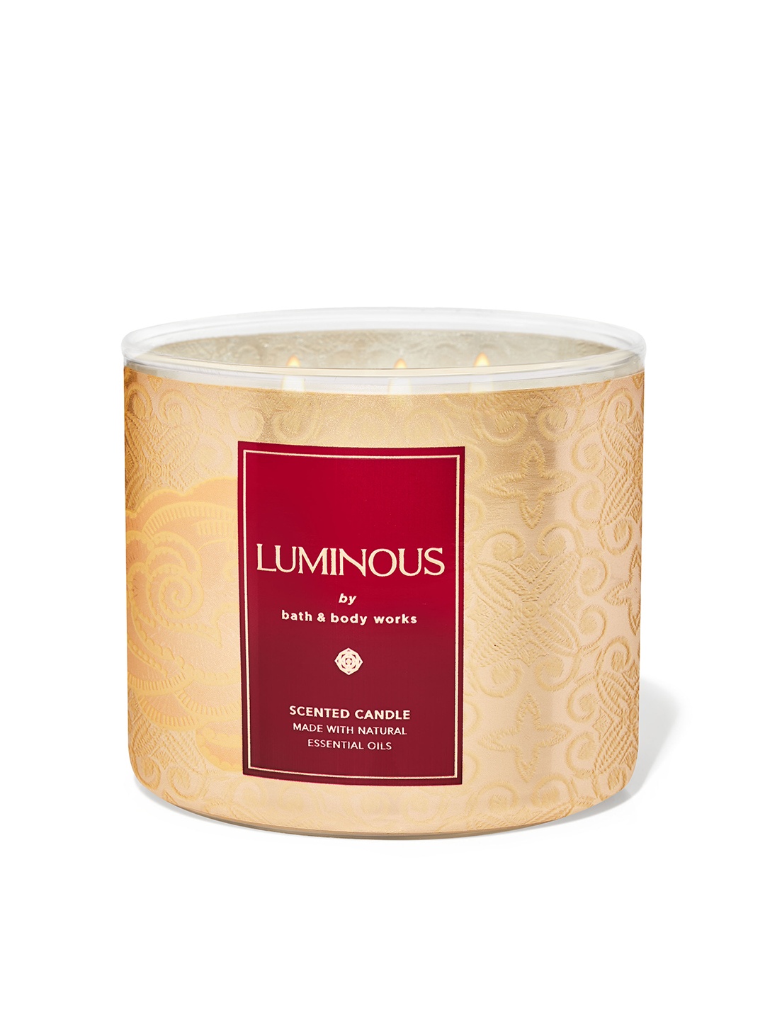 

Bath & Body Works Luminous 3-Wick Scented Candle With Natural Essential Oils - 411g, Red