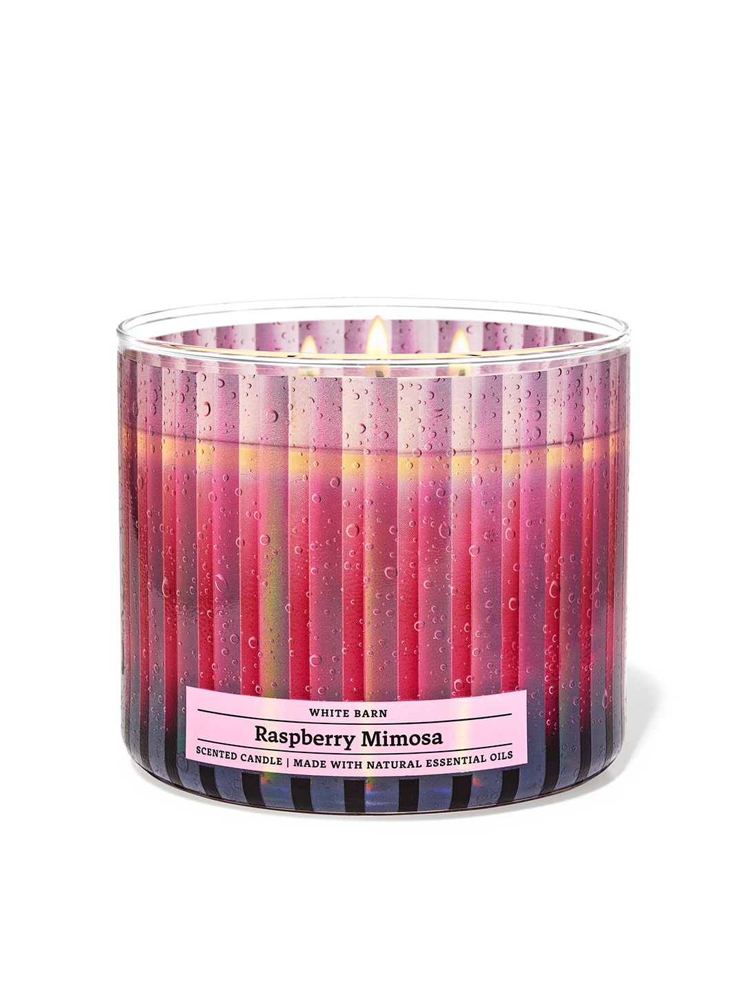 

Bath & Body Works Rasberry Mimosa Scented 3-Wick Candle - 411 g, Red