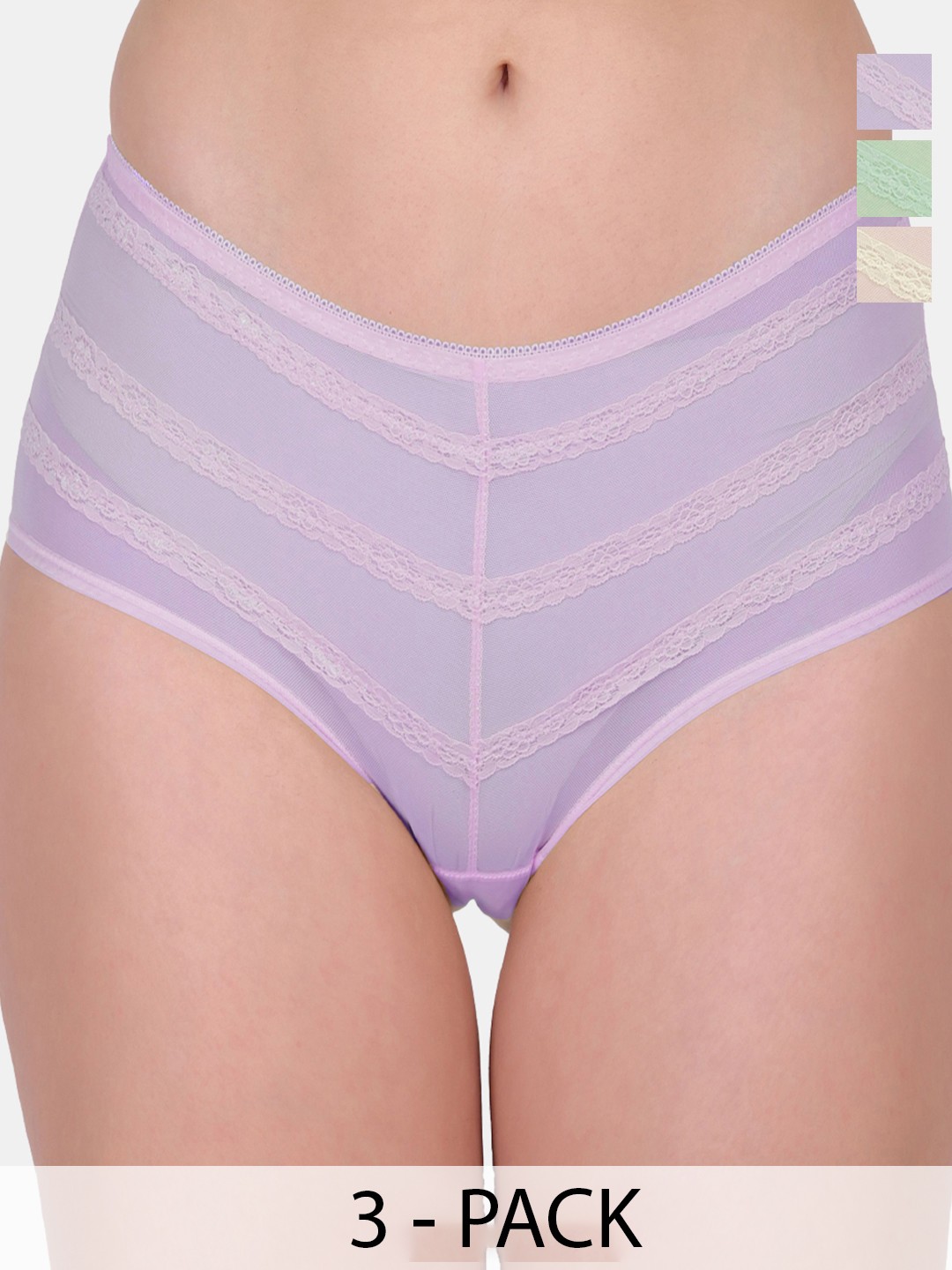 

Amour Secret Pack Of 3 Mid-Rise Hipster Briefs, Yellow