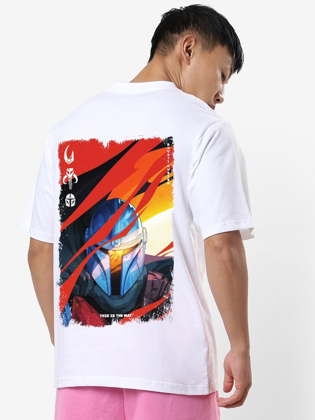 

Bewakoof Graphic Printed Round Neck Oversized T-shirt, White