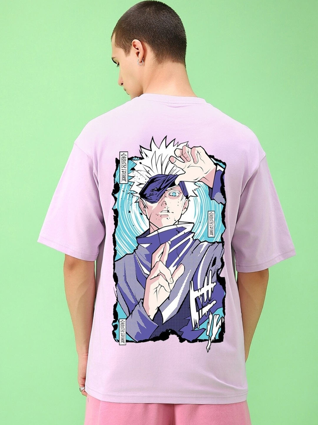 

Bewakoof Graphic Printed Oversized Cotton T-shirt, Purple
