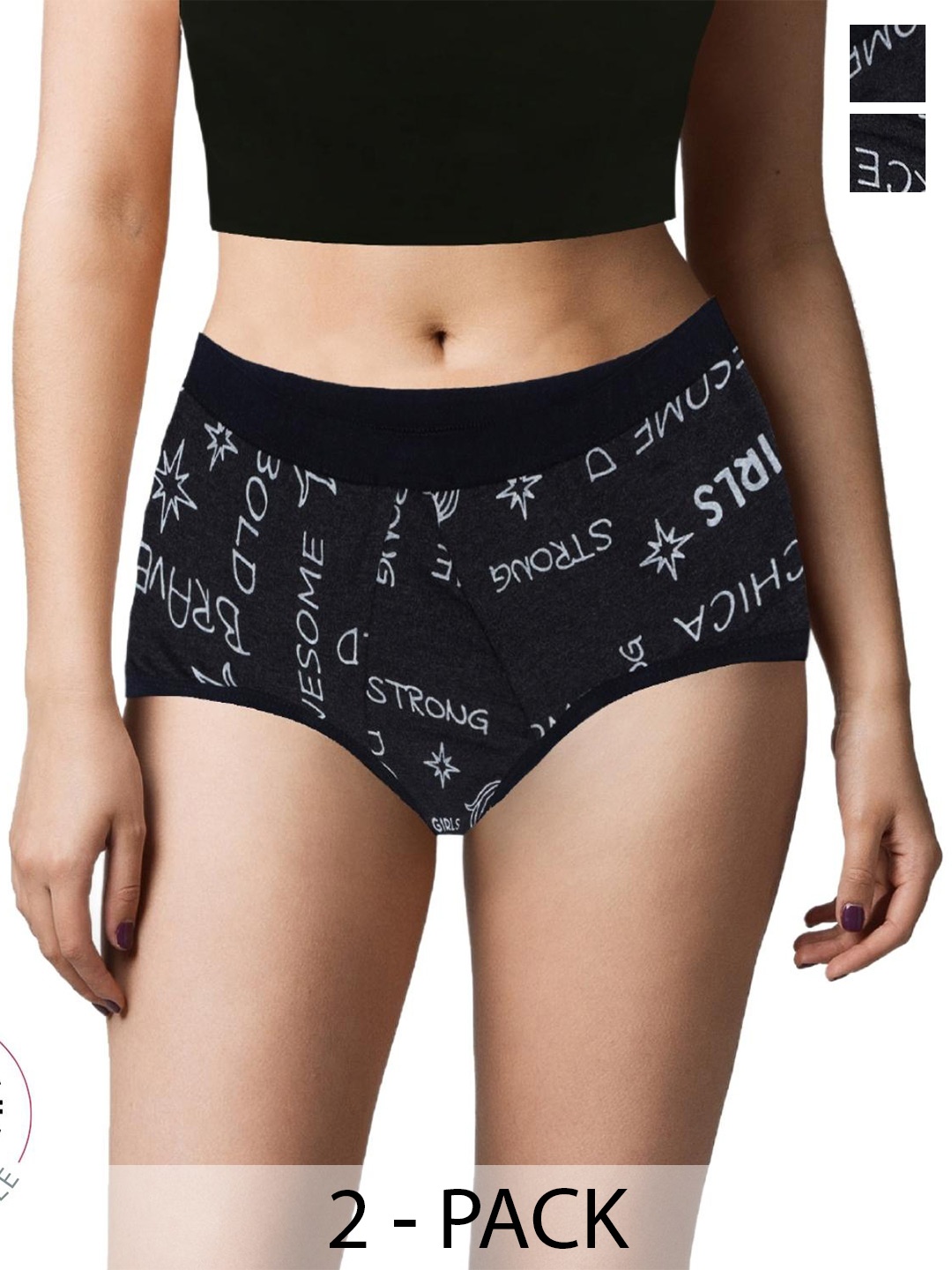 

DChica Set Of 2 Reusable Period Panty For Women, Grey