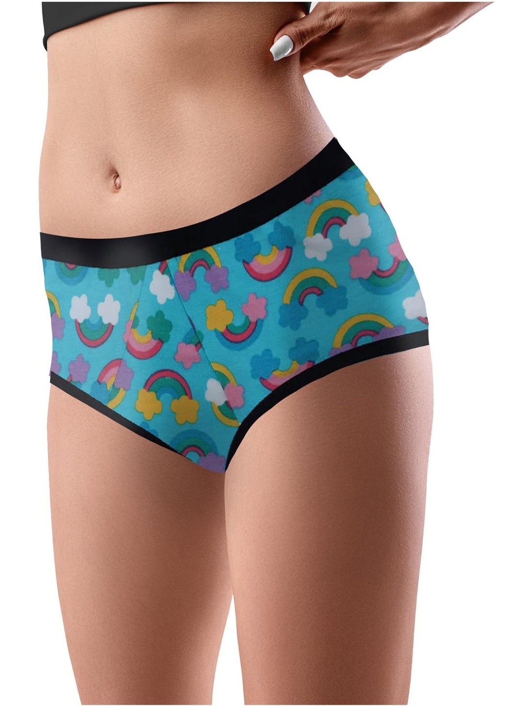 

DChica Conversational Printed Cotton Reusable Period Panty, Blue