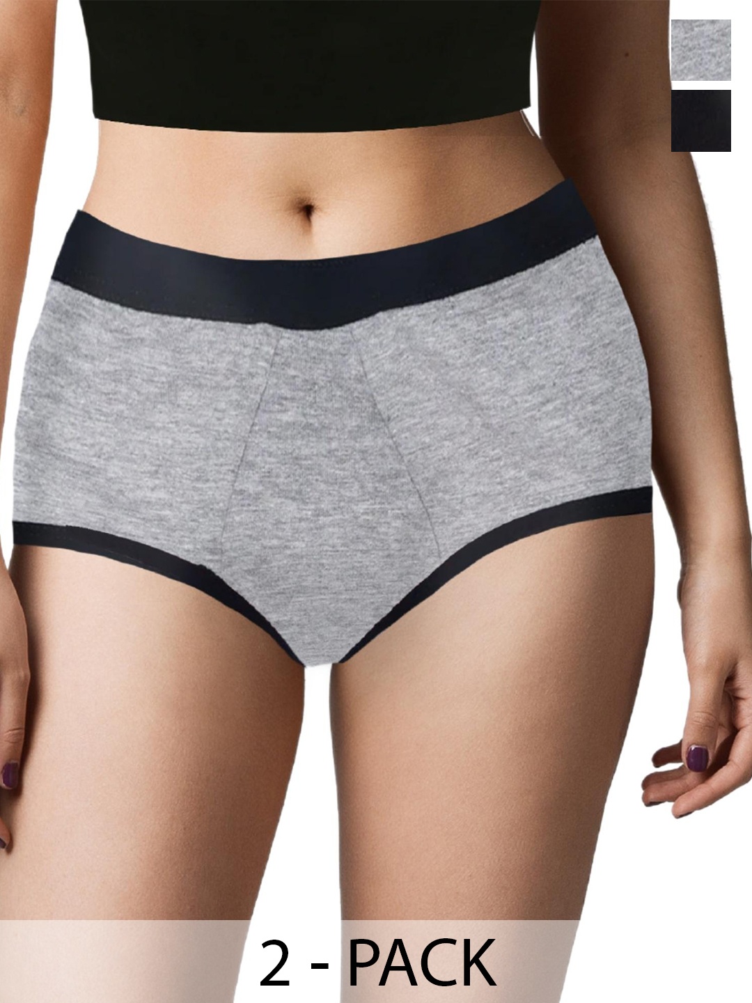 

DChica Set Of 2 Reusable Period Panty, Grey