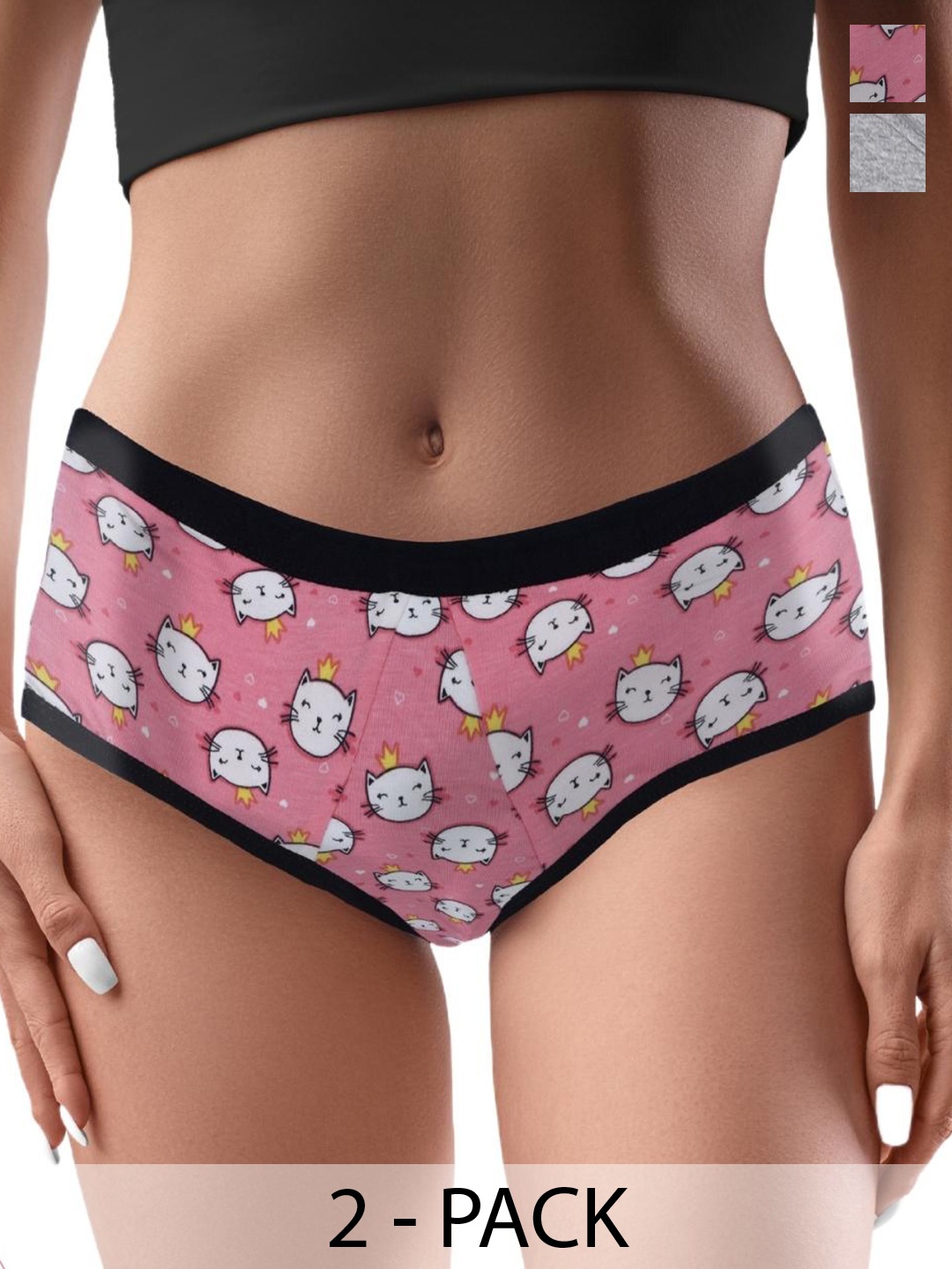 

DChica Set Of 2 Reusable Period Panty, Grey
