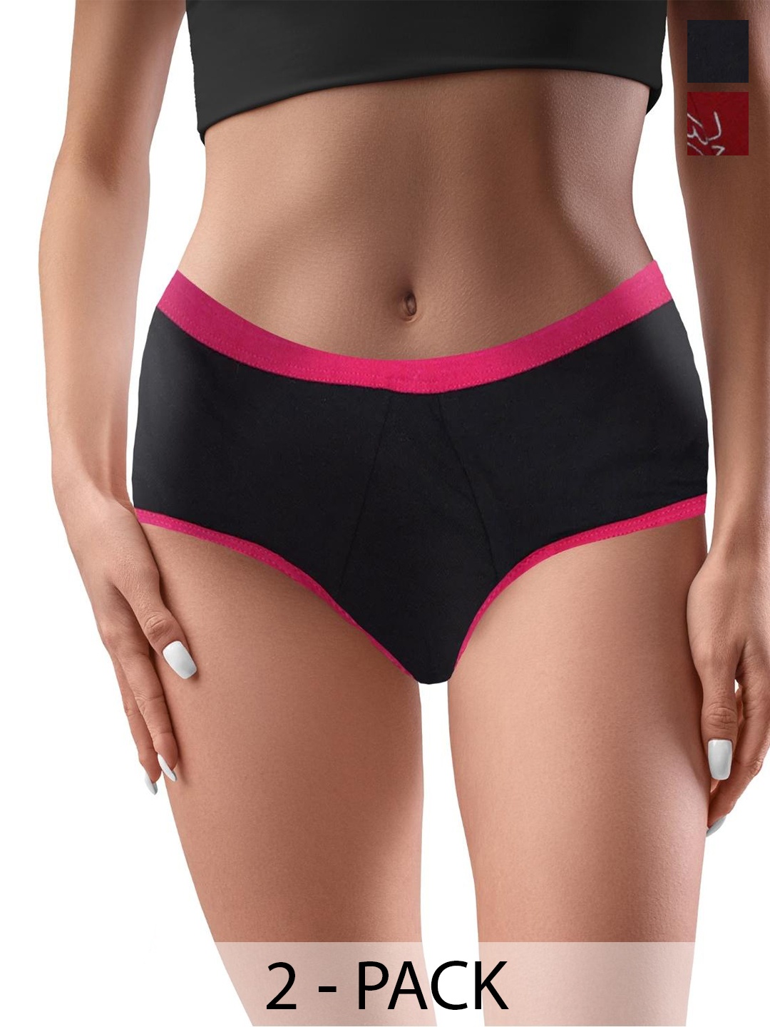 

DChica Set Of 2 Reusable Period Panty, Black